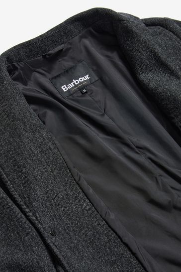 Buy Barbour Charcoal Grey Harrow Wool Long Line Coat from Next