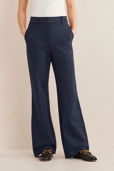 Boden Blue Ponte Flare Trousers