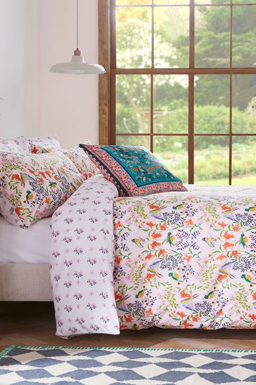 Cath Kidston Pink Paper Birds Duvet Cover and Pillowcase Set