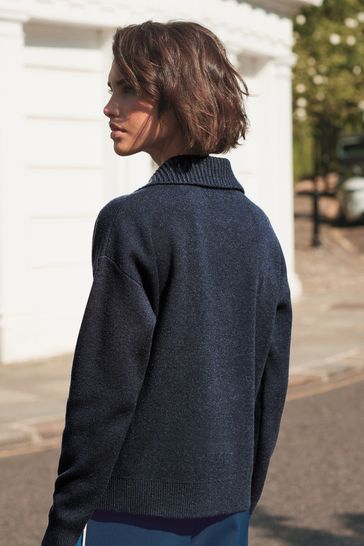 Buy Navy Button Up Cardigan from Next Singapore