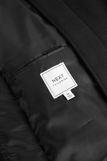 Buy Black Funnel Neck Coat With Built In Gilet from Next Ireland