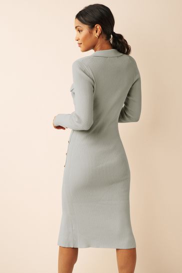 Grey clearance ribbed dress