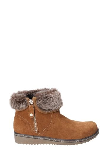Buy Hush Puppies Brown Penny Zip Ankle Boots from the Laura Ashley online shop