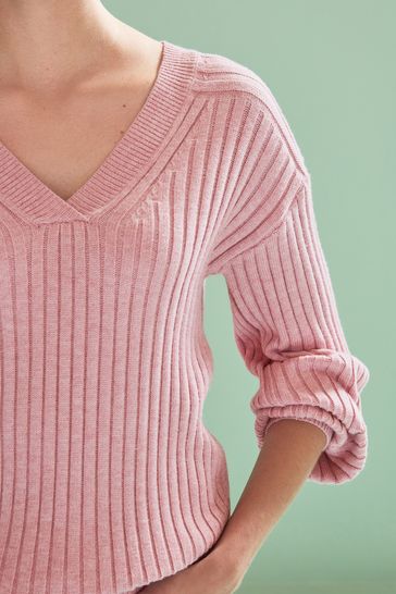 Blush v neck sweater 2025