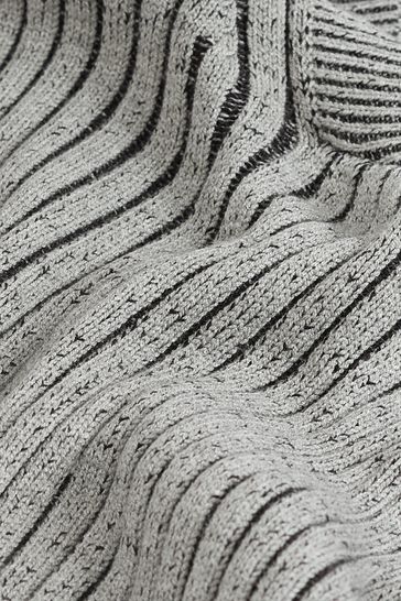 Buy Grey Ribbed V Neck Jumper from Next Luxembourg
