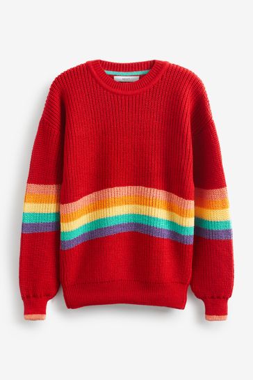 Buy Red Rainbow Jumper from Next Luxembourg