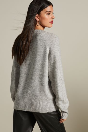 Buy Grey Heart Embelished V Neck Jumper from Next Australia