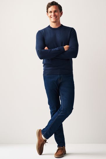 Navy cotton jumper sale
