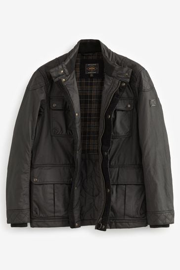 Buy Black Coated Biker Jacket from Next Singapore
