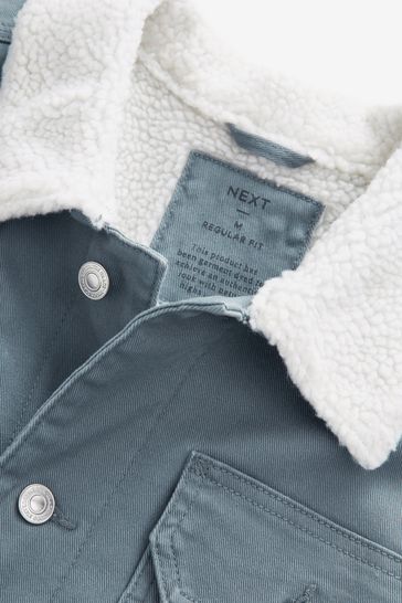 Blue borg lined denim jacket hotsell