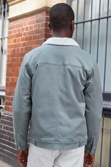 Lined denim trucker sales jacket