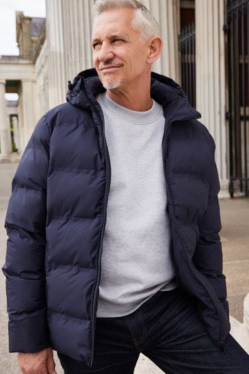 Buy Navy Blue Hooded Shower Resistant Puffer Coat from Next United Arab Emirates
