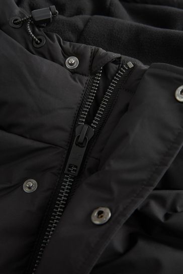 Buy Black Long Shower Resistant Puffer Coat from Next Singapore