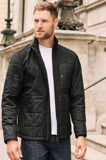 Black quilted shop jacket