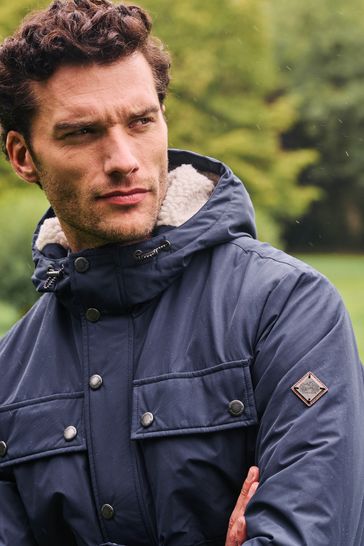 Buy Navy Blue Borg Lined Shower Resistant 4 Pocket Jacket from Next Ireland