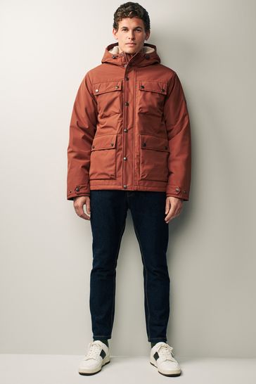 Buy Rust Brown Borg Lined Shower Resistant 4 Pocket Jacket from Next Estonia