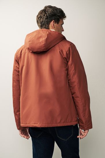 Rust oversized borg clearance zip through teddy jacket