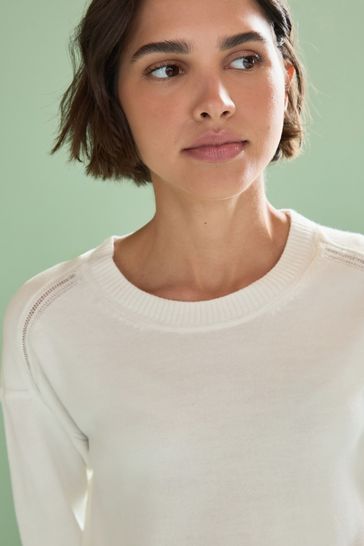 White crew jumper outlet