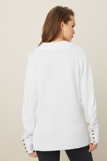 White jumper cheap v neck