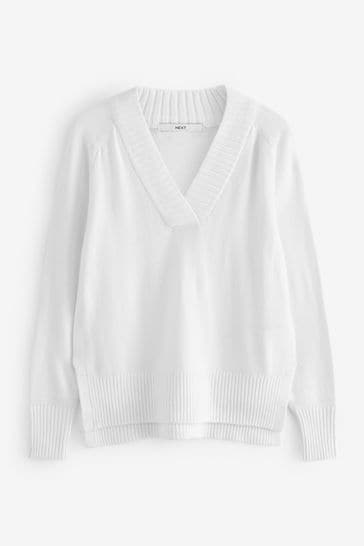 V neck sweater new arrivals white