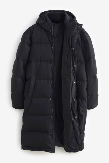 Buy Black Signature Longline Puffed Down Coat from Next Estonia