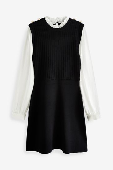 Black pinafore 2025 mini dress