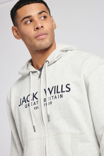 Buy Jack Wills Black Graphic Pinebrook Zip Through 100 Cotton Hoodie from Next Bahrain