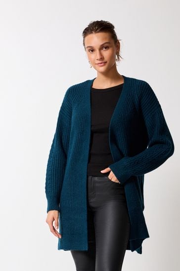 Teal longline cardigan store