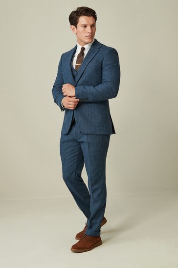 Blue herringbone hotsell waistcoat