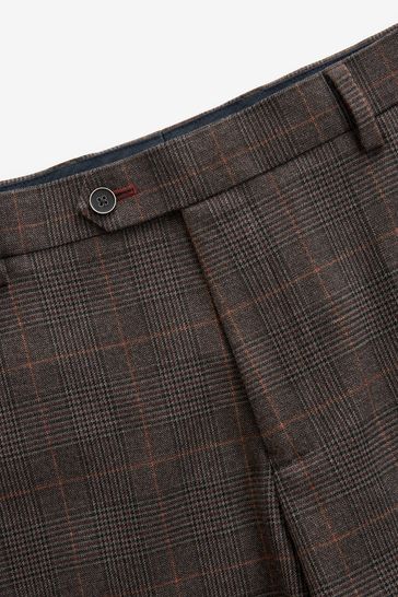 Buy Brown Slim Trimmed Check Suit: Trousers from Next Slovakia