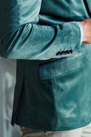 Buy Mint Green Slim Velvet Blazer from Next Luxembourg