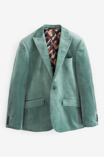 Next green velvet blazer shop