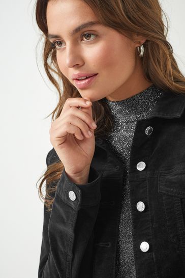 Buy Black Velvet Cord Jacket from Next Luxembourg