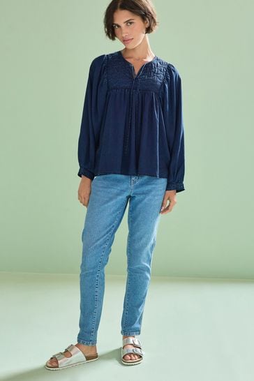 Buy Denim Dark Blue Quilted Smock Blouse from Next Austria