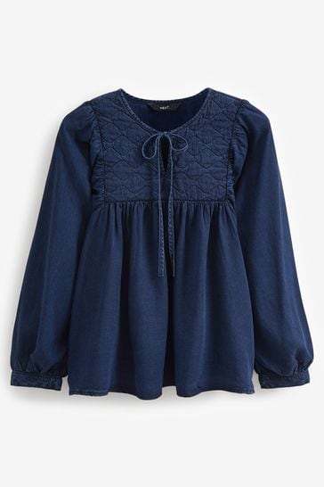 Buy Denim Dark Blue Quilted Smock Blouse from Next Austria