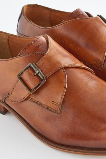 Buy Tan Brown Leather Single Monk Shoes from Next Singapore