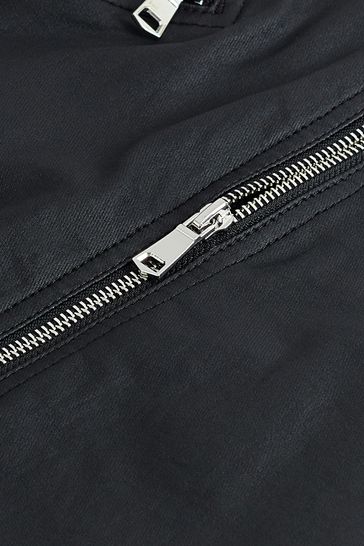 Black zip denim store skirt