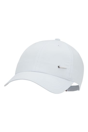 Nike White Dri-FIT Club Unstructured Metal Swoosh Cap