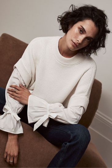 Buy Mint Velvet White Layered Shirt Jumper from Next Ireland