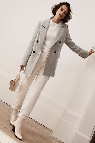 Mint Velvet Light Grey Blazer Coat