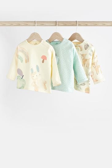 Mint Green Baby Long Sleeve Tops 4 Pack