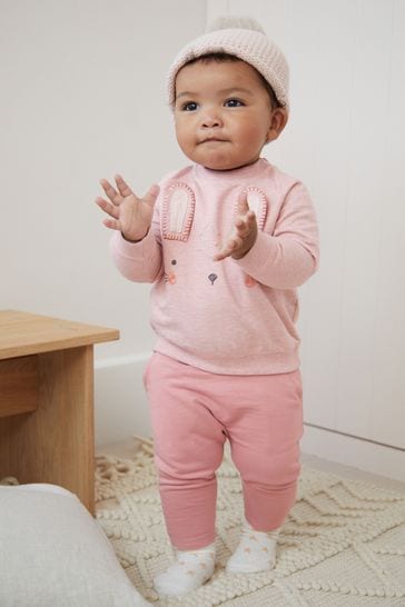 Buy Pink Bunny Baby Cosy Sweater And Leggings 2 Piece Set from Next Luxembourg