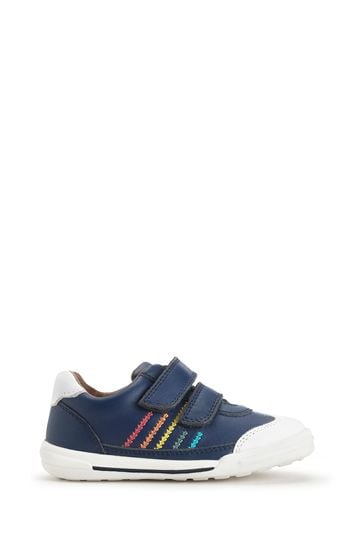 Start Rite Roundabout Blue Leather Rainbow Riptape Trainers