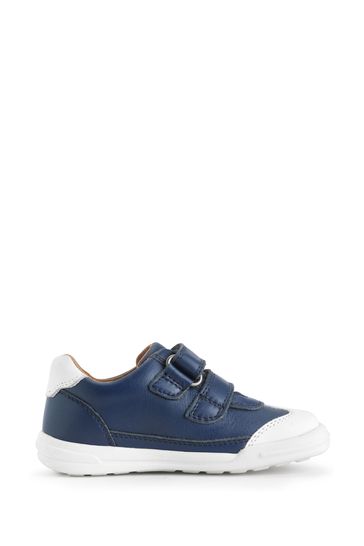 Buy Start Rite Roundabout Blue Leather Rainbow Riptape Trainers
