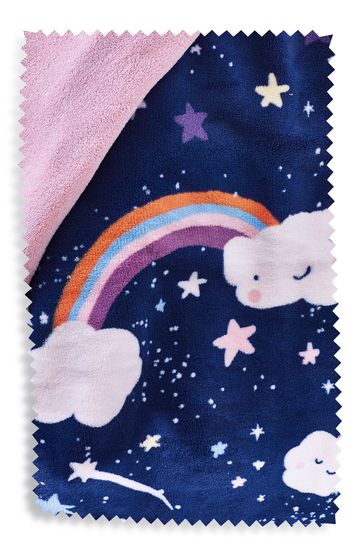 Rainbow fleece throw sales