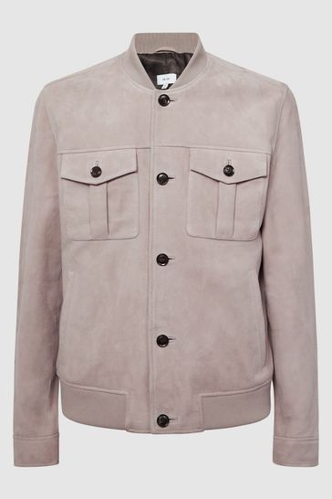 Mens slim fit suede jacket on sale