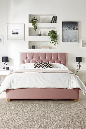 Catherine Lansfield Pink Boutique Ottoman Bed