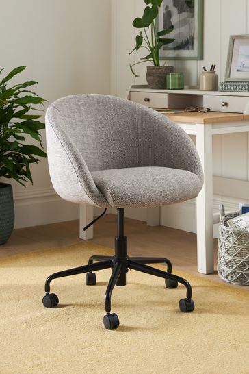 Chunky Weave Dove Grey Otis Black Base Office Chair