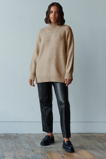 Black pu jogger discount