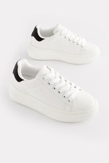 White/Black Chunky Sole Trainers